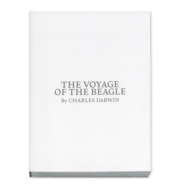 Cover of the specimen book The voyage of the beagle for the font Typolution designed by Orlando Brunner